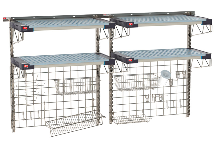 Product image #2 for Metro SmartWall Life Double-Wide Two-Tier Wall-Mounted Starter Unit for Sinks with 4 MetroMax 4 Shelves