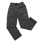 Thumbnail image #1 for Thunder Group CHP202CHS Relaxed-Fit Men's Unisex Chef Pants, Small, 65/35 Poly/Cotton, Chalk Stripe Case of 12