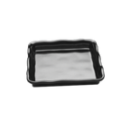 Thumbnail image #1 for G.E.T. The Edge - EGS M858-B Black Square Melamine Serving Tray, 8-5/8" x 1-5/8"H, Shallow Organic Edge Case of 6