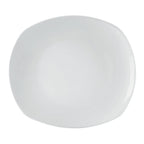 Thumbnail image #1 for CAC China Key West KYT-21 Rectangular Porcelain Coupe Plate, 12"L x 10-1/2"W x 1-1/4"H, Curved Edge 1 Dozen