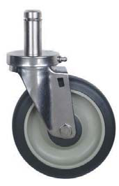 Product image #5 for Quantum 4-Pack 5-Inch Swivel Stem Caster Kit for Wire Shelving, Polyurethane/Stainless Steel, 2 Brakes