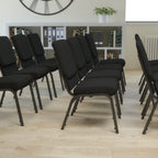 Thumbnail image #2 for Flash Furniture PCHT185-108 Stackable Restaurant Chair with Fabric-Upholstered Seat and Back, Black Steel Frame