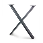 Thumbnail image #1 for JustChair Manufacturing TBX-XRUS-28 X-Style Steel Table Base, 24" End, 28"H Dining Height, Black Finish