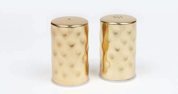 Product image #4 for American Metalcraft Gold Hammered Stainless Steel Salt & Pepper Shaker Set, 2 oz.