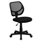 Thumbnail image #1 for Flash Furniture WA-3074-BK-GG Swivel Task/Computer Chair, Adjustable Height, Mesh Back, Upholstered Seat, Armless, Casters