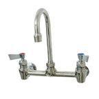 Thumbnail image #1 for Fisher 53260 Pot Sink Faucet, 8" Adjustable Wall Mount, 6" Gooseneck Spout, 2.2 GPM Aerator, Lever Handles, Stainless Steel