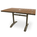 Thumbnail image #1 for JustChair Manufacturing PW803TT-3048-UMB Outdoor Rectangular Dining Table, 30" x 48", Synthetic Wood Top, Aluminum Base