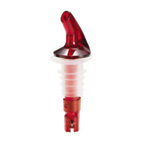 Thumbnail image #1 for TableCraft Products Proper Pour 149A 1-1/4 oz Collarless Plastic Liquor Pourer with Red Spout and Clear Dip Tube Case of 12