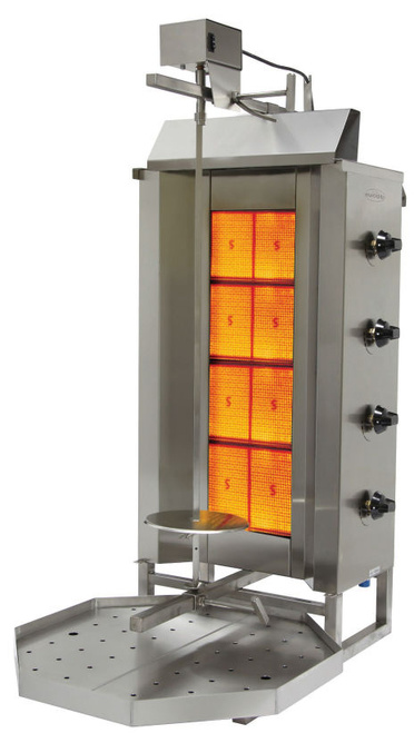 Product image #5 for Eurodib VGB4 Vertical Gas Gyro Broiler, 4 Double Burners, 176 lb Capacity, Natural Gas / LP Convertible
