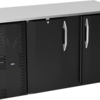 Thumbnail image #1 for Victory Refrigeration VBBN58HC-F-B 58-Inch Back Bar Refrigerator, 2 Solid Doors, Stainless Steel Top, Black Exterior