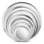 Thumbnail image #2 for New Star Foodservice Inc. 50721 Round Aluminum Pizza Pan, 8-Inch Diameter, Solid, Wide Rim Case of 12