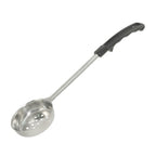 Thumbnail image #1 for CAC China SPCP-4K 4 oz Perforated Portion Control Serving Spoon, Black Handle, Stainless Steel Case of 72