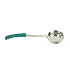 Thumbnail image #1 for Thunder Group SLLD006 6 oz Solid Portion Control Serving Spoon, Stainless Steel with Green Plastic Handle Case of 120