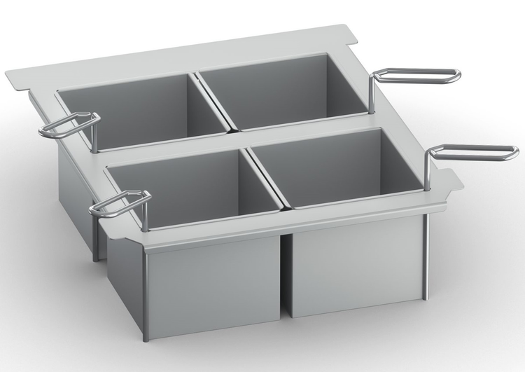 Product image #2 for RATIONAL 60.75.978 Portion Basket Kit with 4 Solid 1/6 GN Baskets, Lids, and Frame