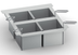 Thumbnail image #2 for RATIONAL 60.75.978 Portion Basket Kit with 4 Solid 1/6 GN Baskets, Lids, and Frame