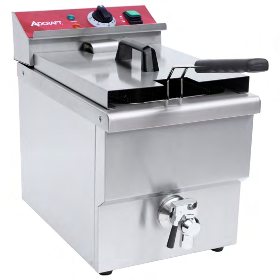 Product image #3 for Adcraft 16 lb. Electric Countertop Single Deep Fryer, Stainless Steel, 208-240V