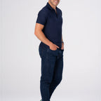 Thumbnail image #1 for Chef Works Z650-NAV-M Men's Navy Collared Polo Shirt, Medium, 100% Polyester