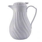 Thumbnail image #1 for Libertyware BEV42-W 42 oz Plastic Beverage Server with Push-Button Top, Swirl Design, White Case of 12