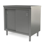 Thumbnail image #1 for Tarrison Products Ltd. Servery TC-C2436 Stainless Steel Enclosed Work Table with Sliding Doors and Adjustable Shelf, 36"W x 24"D