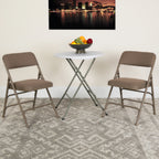 Thumbnail image #2 for Flash Furniture Hercules HA-MC309AF-BGE-GG Folding Chair, 300 lb Capacity, Beige Fabric Upholstery, Beige Powder-Coat Frame