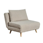 Thumbnail image #1 for Flash Furniture BO-BS-BS031-CRMBCL-GG Tri-Fold Convertible Sleeper Chair, Cream Bouclé Upholstery, Adjustable, with Pillow