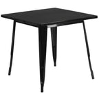Thumbnail image #1 for Flash Furniture ET-CT002-1-BK-GG Square Steel Dining Table, 31-1/2"W x 31-1/2"D x 29-1/2"H, Black