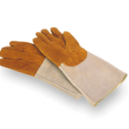 Thumbnail image #1 for Matfer Bourgeat 773011 Leather Baker Gloves, 5-Finger, Heat Resistant to 572°F, 4-Inch Forearm Protection, Wool Lining 1 Pair