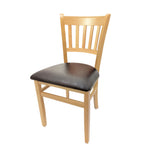 Thumbnail image #1 for Oak Street WC102NT Stackable Dining Chair, Slat Wood Back, European Beechwood Frame, Natural Finish, Seat Ships Unattached