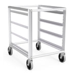 Thumbnail image #1 for Lockwood Manufacturing RR29-4 Mobile Counter-Height Aluminum Pan Rack, Open Sides, 4-Pair Adjustable Slides for 18 x 26 in Pans