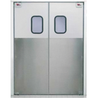 Thumbnail image #1 for Curtron Products Service-Pro® Series 30 SPD-30-AL-DBL-4284 Double Swinging Door, 42" W x 84" H, Tempered Aluminum, 9" x 14" Windows