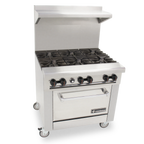 Thumbnail image #1 for Venancio USA R722ST-36B36G 72-Inch Gas Commercial Range with 6 Open Burners, 36-Inch Griddle, 2 Standard Ovens, Stainless Steel Front & Sides
