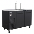 Thumbnail image #1 for Blue Air FSE LLC BLKC59-2B-HC Two-Section Keg Cooler, 2 Half-Barrel Capacity, Two Single-Faucet Beer Towers, 58-3/4"W