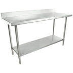 Thumbnail image #1 for Empura Stainless SWT4B2460 Stainless Steel Work Table, 60"W x 24"D x 35"H, 4" Backsplash, 16-Gauge 304 Stainless Top