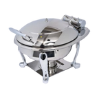 Thumbnail image #1 for Eastern Tabletop Crown 3939S Round 4 qt Induction Chafer with Hinged Cover, Stainless Steel