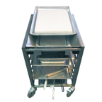 Thumbnail image #1 for Giles Enterprises LT-4-XP Portable Landing Table/Dump Station, Stainless Steel Top, Open Frame Base, Accepts 18 x 26 in Sheet Pan