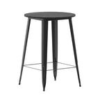 Thumbnail image #1 for Flash Furniture JJ-T14623H-76-BKBK-GG Bar-Height Round Outdoor Table, Black Resin Top, Steel Base, 30" Diameter x 42"H