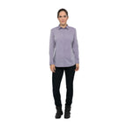 Thumbnail image #1 for Chef Works Chambray SHC06W-PUR-XL Women's Purple Poly/Cotton Chef Dress Shirt, Long Sleeve, Button Front, XL