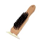 Thumbnail image #1 for Thunder Group WDBS011H Wire Cleaning Brush with Scraper, 11" Wood Handle, Steel Bristles Case of 120