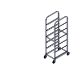 Thumbnail image #1 for Renfro Industries Inc. RISTALRR6 Mobile Aluminum Lug Rack, 19"W x 27"D x 69"H, All-Welded, Polyurethane Swivel Casters