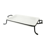 Thumbnail image #1 for CAC China BF BF-G111 Porcelain GN 1/1 Food Pan Set with Rack, 2-1/2" Deep, 20-7/8" x 12-3/4" Case of 4