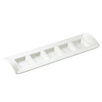 Thumbnail image #1 for CAC China CN CN-5T13 Porcelain 5-Compartment Rectangular Tray, 13", 1/2 oz. per Compartment Case of 2 Dozen