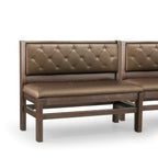 Thumbnail image #1 for JustChair Manufacturing JBSB-WT-SBT-36-GR3 36"H Wood-Frame Custom Banquette with Button-Tufted Upholstered Back and Padded Seat