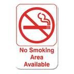 Thumbnail image #1 for Thunder Group PLIS6910RD No Smoking Area Sign, 6" x 9", Self-Adhesive, Red Lettering on White Case of 72