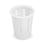 Thumbnail image #1 for Browne USA Foodservice 5735 Cutlery Cylinder, 4-1/4" Diameter x 5-1/4"H, Polyethylene, White