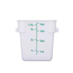 Thumbnail image #1 for CAC China FS3P-SQ4W Commercial Food Storage Container, 4 qt, Square, Polypropylene, White Case of 48