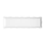 Thumbnail image #1 for G.E.T. Bake & Brew ML-113-W Rectangular Melamine Display Tray, White, 23 x 5-1/4 in, Scalloped Edge Case of 12
