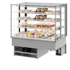 Thumbnail image #1 for Fri-Jado MCC 48-4 C SS SB 4-Section White Hinged-Door Glass Merchandiser with Bottom-Mounted Refrigeration