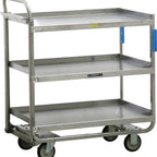 Thumbnail image #1 for Lakeside Manufacturing 163421 3-Tier Stainless Steel Utility Cart, 700 lb Capacity, Open Design