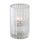 Thumbnail image #1 for Sterno Classic Elegance 80214 Clear Fluted Glass Cylinder Candle Lamp, 5" H