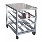 Thumbnail image #1 for SPG International Kelmax 4H1609 Mobile Aluminum Can Storage Rack, #5 & #10 Cans, 72-Can Capacity, Self-Feeding Gravity Shelves
